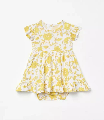 Posh Peanut X LOFT Floral Cap Sleeve Ruffled Twirl Dress