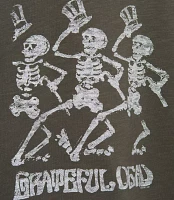 Junk Food Grateful Dead Dancing Skeletons Cropped Mock Neck Tee