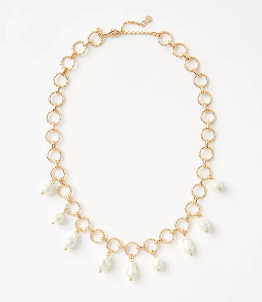 Pearlized Link Necklace