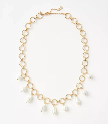 Pearlized Link Necklace