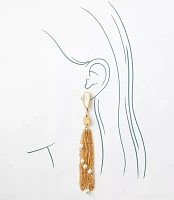 Pearlized Chain Drop Earrings