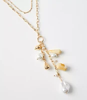 Pearlized Cluster Charm Necklace