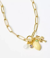 Lemon Lobster Cluster Necklace