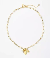 Lemon Lobster Cluster Necklace
