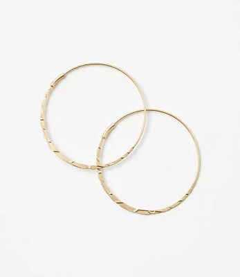 Brushed Hammered Hoop Earrings