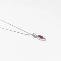 Marquise Ruby Pendant in 10K White Gold
