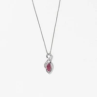 Marquise Ruby Pendant in 10K White Gold