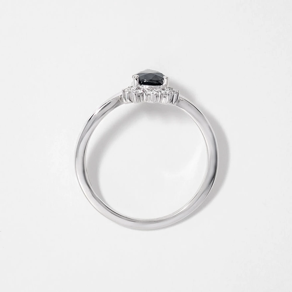 Pear Shape Sapphire Ring 10K White Gold