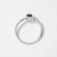 Pear Shape Sapphire Ring 10K White Gold