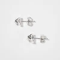 Tension Set Solitaire Canadian Diamond Stud Earrings in 14K White Gold