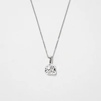 Tension Set Canadian Diamond Solitaire Necklace in 14K White Gold (0.2