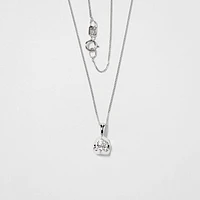 Tension Set Canadian Diamond Solitaire Necklace in 14K White Gold (0.3