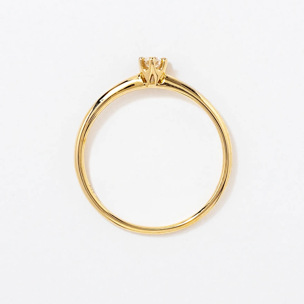 Mini Engagement Ring 10K Yellow Gold (0.07 ct tw)