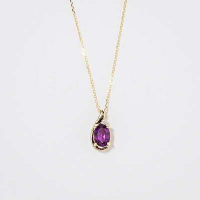Amethyst Necklace in 10K Yellow Gold