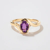 Amethyst Ring 10K Yellow Gold