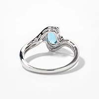 Blue Topaz Ring 10K White Gold