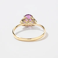 Amethyst Ring 10K Yellow Gold