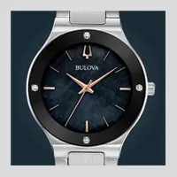 Bulova Women's Futuro Watch Featuring Black Mother Of Pearl Dial | 96R