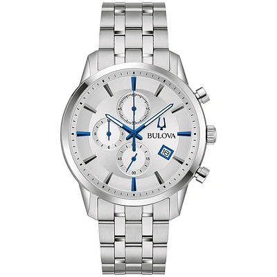 Bulova Sutton Silver-Tone Dial Stainless Steel Bracelet Men's Watch |