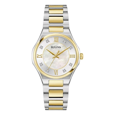 Bulova Classic Ladies Mother Of Pearl Diamond Dial Watch | 98P232