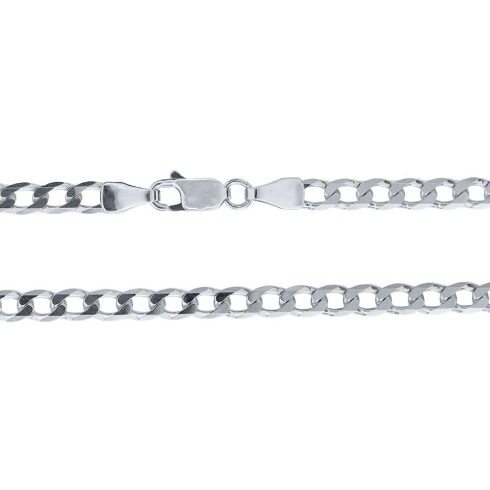 3.60mm Beveled Curb Chain in Italian 10K White Gold (20”)