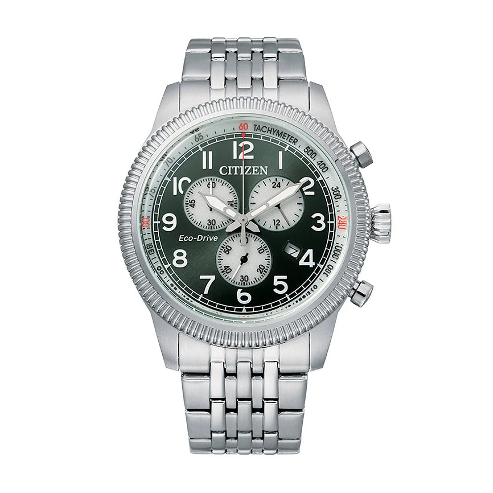 Citizen Watch Eco Drive Green Dial Watch 42mm | AT2460-89X