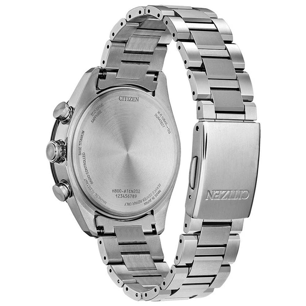 Citizen Eco-Drive Attesa Blue Dial Super Titanium Bracelet Watch | AT8