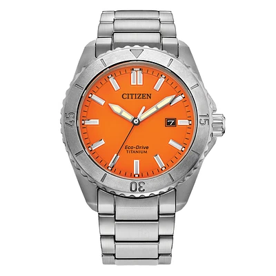 Citizen Eco-Drive Brycen Orange Dial Super Titanium Watch | AW1840-50X