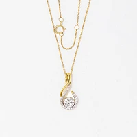 Diamond Cluster Pendant in 10K Yellow and White Gold (0.35 ct tw)
