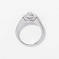 Double Halo Diamond Ring 14K White Gold (0.74ct tw)