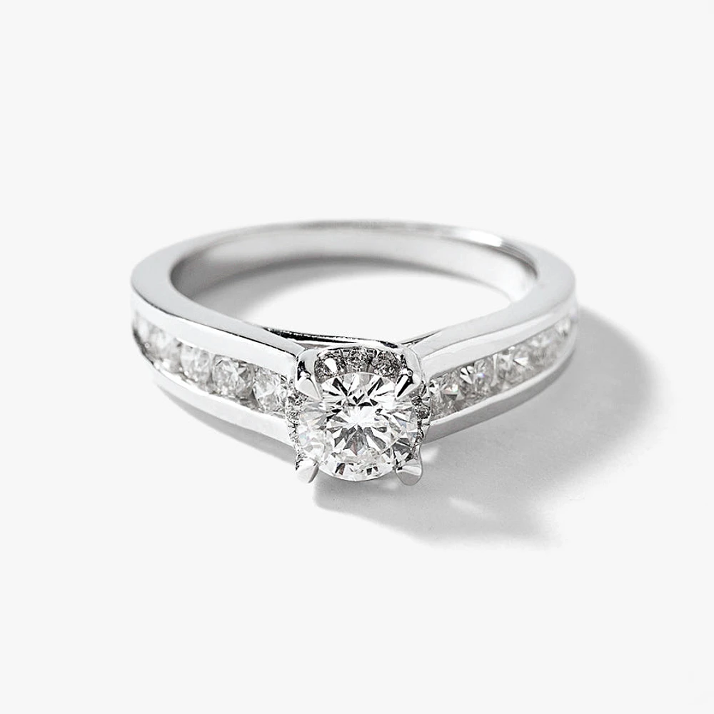 Diamond Engagement Ring 14K White Gold (1.10 ct tw)