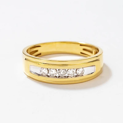 Gent's Channel Set Diamond Ring 10K Yellow Gold (0.25 ct tw)