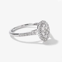 Oval Diamond Cluster Ring 10K White Gold (0.40ct tw)