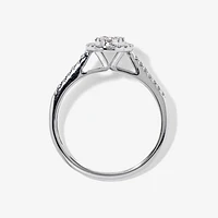 Oval Diamond Cluster Ring 10K White Gold (0.40ct tw)