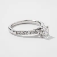 Diamond Accented Engagement Ring 14K White Gold (1.00ct tw)