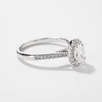 Oval Cut Diamond Engagement Ring 14K White Gold (0.75 ct tw)