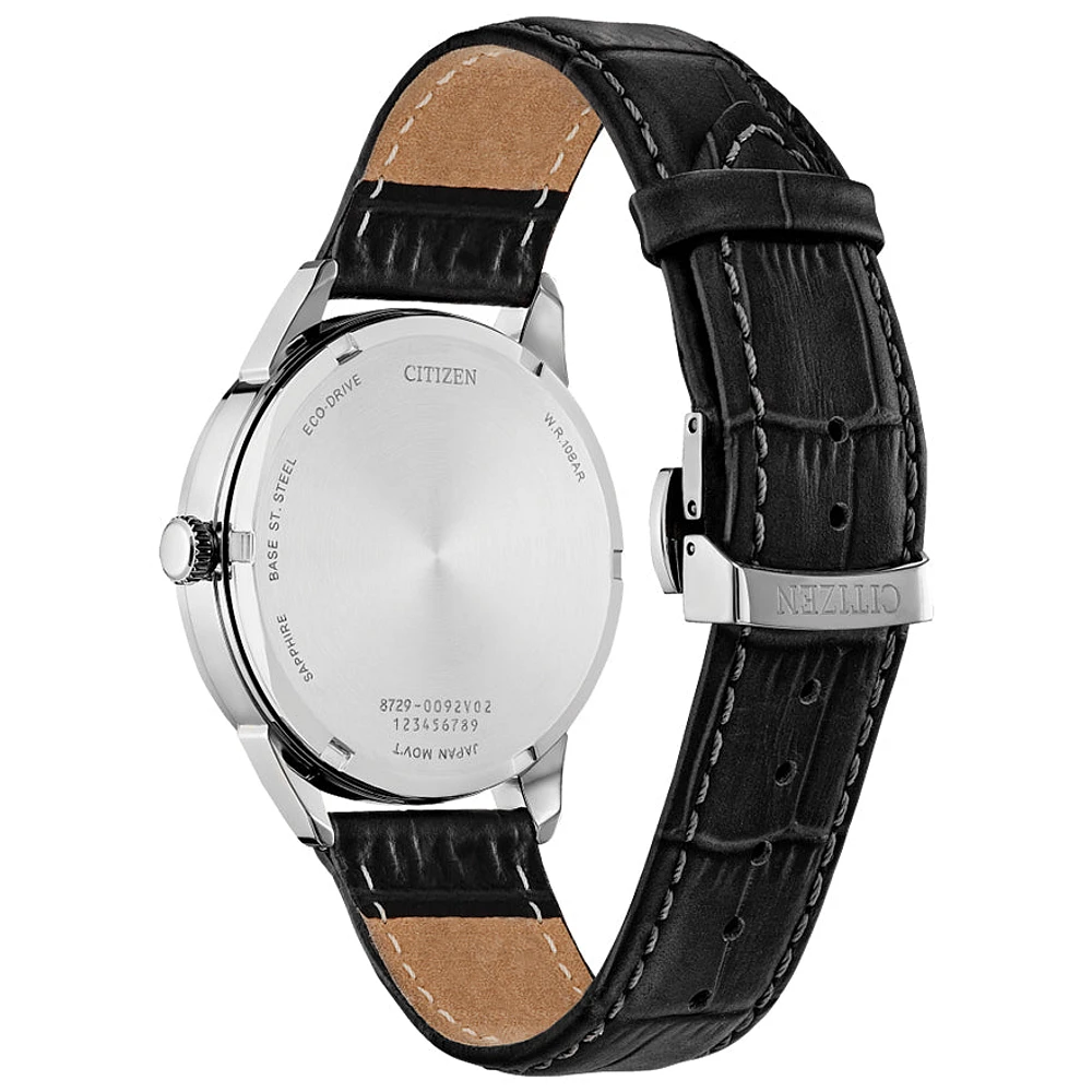 Citizen Eco-Drive Classic Silver-Tone Dial Leather Strap Watch | BU211