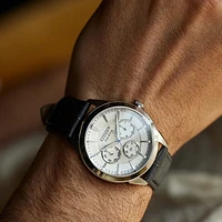 Citizen Eco-Drive Classic Silver-Tone Dial Leather Strap Watch | BU211