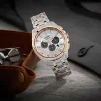 Citizen Eco-Drive Peyten Silver Dial Two-Tone Watch | CA4516-59A