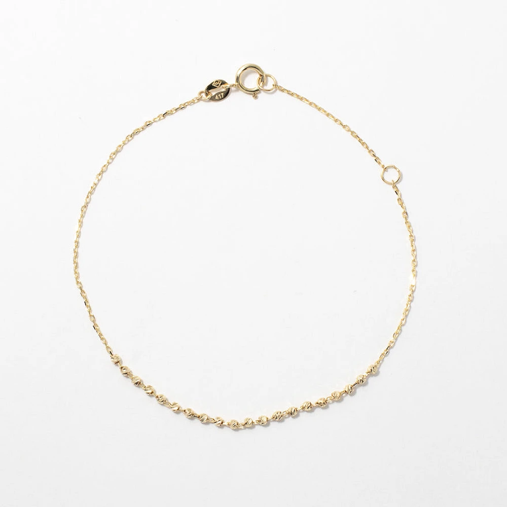 Mini Bead Bracelet in 10K Yellow Gold