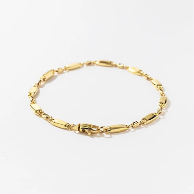 10K Yellow Gold Link Plate Bracelet