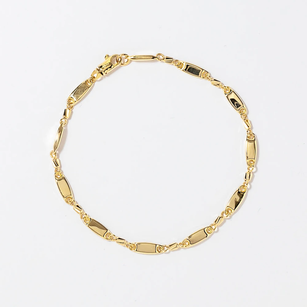 10K Yellow Gold Link Plate Bracelet