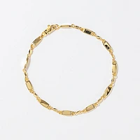 10K Yellow Gold Link Plate Bracelet