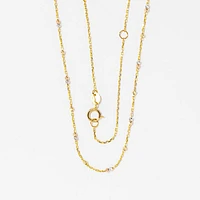 Ball Necklace in 10K Yellow White and Rose Gold