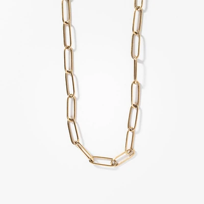 10K Yellow Gold Paper Clip Chain (20”)