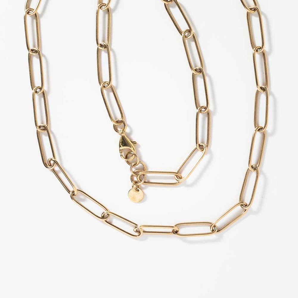 10K Yellow Gold Paper Clip Chain (20”)