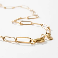 10K Yellow Gold Paper Clip Chain (20”)