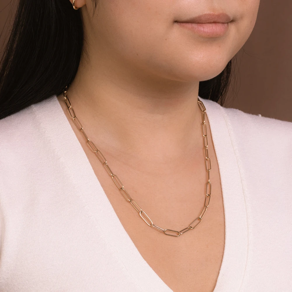 10K Yellow Gold Paper Clip Chain (20”)