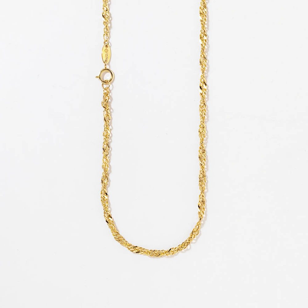 14K Yellow Gold 2.5mm Singapore Chain (18")