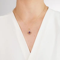 Amethyst Pendant in 10K Yellow Gold